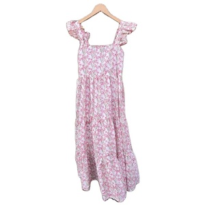 Vestido largo de algodón indio, vestido estampado a mano, vestido de verano con estampado Floral indio, vestido de verano de algodón sin mangas para mujer - Product Image 1