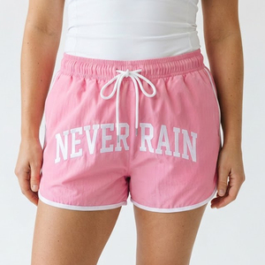 Custom Front Letter Design Embroidered <b>Windbreaker</b> Shorts Women Hiking <b>Camping</b> Rain Shorts 100% Nylon Quick Dry Workout Shorts - Product Image 1