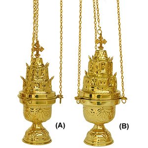 กระถางธูปทองเหลืองขัดเงาพร้อมโซ่เครื่องหอมสำหรับตกแต่งโบสถ์ - Product Image 1