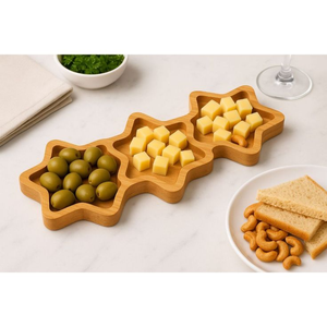 Plateau en bois massif de qualité supérieure |   Assiette de service en bois réutilisable pour la cuisine, la table à manger, les restaurants et les hôtels - Product Image 6