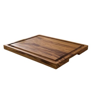 Planche à découper en bois en gros avec rainure pour jus, planche à découper rectangulaire en bois robuste pour cuisine, type bloc de boucher - Product Image 1