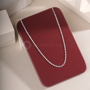 Collar de diamantes cultivados en laboratorio con corte redondo y diseño elegante, joyería fina de diamantes para mujer, para venta al por mayor de proveedor indio. - Product Image 1