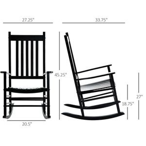 Sedia a Dondolo da Esterno in Legno Nero per Giardino - Product Image 6