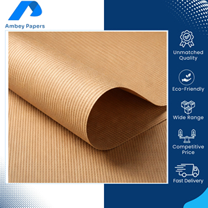 Vente en gros mondiale de papier kraft côtelé recyclable de qualité supérieure fabriqué en Inde, 40-80 GSM, haute résistance à la déchirure pour l'emballage - Product Image 3