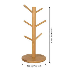 Handmade Wooden Mug Holder Tree Design Cup Drying <b>Rack</b> Space Saving Coffee Mug <b>Storage</b> Stand for <b>Kitchen</b> Countertops and Cafes - Product Image 3