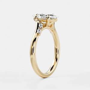 Anillo de compromiso de moissanita con corte marquesa de 1.50 CT, anillo de boda cruzado de oro de 14K, anillo de promesa de cinco piedras para aniversario - Product Image 4