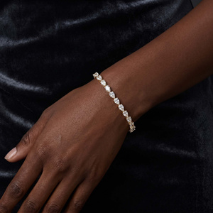 Stylish And Trendy 18k <b>SOLID</b> <b>Gold</b> White <b>Gold</b> Serene Pear Lab Diamond Tennis Bracelet IGI Certified Vs1 Quality Bracelet For Girl - Product Image 5