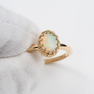 <b>Opal</b> Crown <b>Ring</b> 925 Sterling <b>Silver</b> 14K Gold Plated IGI Certified Luxury Customizable Gemstone <b>Ring</b> Elegant Design - Product Image 3