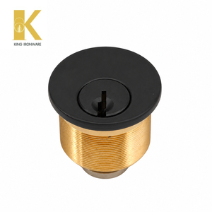 Cerradura de Cilindro de Embutir de 25 mm con Llave Plana Negra, Garantía de 30 Años del Fabricante, 2 Llaves Incluidas - Product Image 3