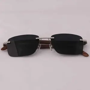 Gafas de Sol Cuadradas Polarizadas de Color Negro con Montura de Diamantes, Estilo Hip Hop, Unisex, Protección Ocular - Product Image 5