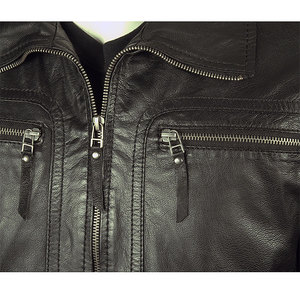 Chaqueta de cuero vintage informal genuina para hombre con solapa, abrigos cálidos para uso diario a un precio razonable. - Product Image 2