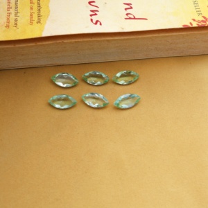 6 Stück 100% Natürlicher Hellgrüner Apatit im Marquise-Schliff, Facettierter Edelstein 10x20mm, Rohe Lose Steine für Schmuckherstellung - Product Image 2