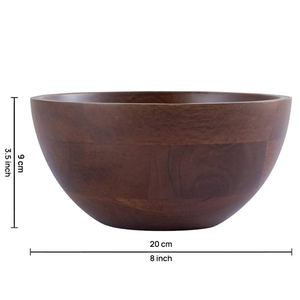 Bol de service jetable personnalisé en bois d'acacia, fabriqué à la main, pour les mariages écologiques, les dîners, les salades et les collations - Product Image 5