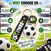 Porte-clés de football en PVC unique, expressif, tendance, délicat et raffiné, style dessin animé, pendentif sportif, breloque de sac, cadeau pour voiture et sac à dos