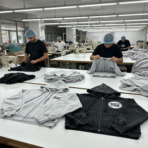 Sweat-shirts et sweats à capuche pour hommes, les plus demandés par les clients, avec strass sur toute la surface, impression sérigraphique, faible MOQ, sweats à capuche zippés délavés à l'acide - Product Image 1