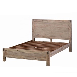 OEM/ODM Solid <b>Wood</b> <b>Bed</b> <b>Frame</b> <b>Rustic</b> Bedroom Furniture Wooden Platform <b>Bed</b> Brushed Design Flat Pack Design Vietnam Manufacturer - Product Image 2