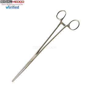 Lot de 2 pinces hémostatiques manuelles 14 pouces, à mâchoires courbées, droites ou dentelées, en acier inoxydable, à verrouillage, pour chirurgie générale et pêche - Product Image 6