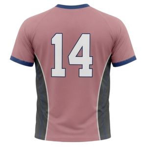 Camiseta Deportiva Unisex de Netball en Rosa Polvoriento y Gris, Sublimada, de Poliéster, Manga Corta, Uniforme para Equipos Deportivos - Product Image 2