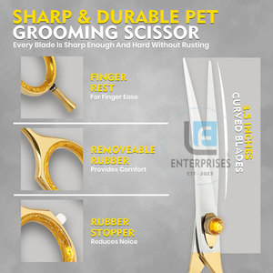 Tijeras Curvas de Acero Inoxidable para Peluquería Canina, Marca Privada al por Mayor, Alta Calidad, Ecológicas y Fáciles de Usar - Product Image 5