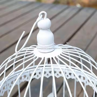Cage à oiseaux et en métal de fil de couleur blanche Cage suspendue de forme ronde Vintage décorative de haute qualité Cage à oiseaux faite à la main de taille personnalisée