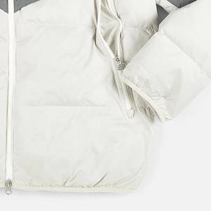 Men's Thick Hooded <b>Puffer</b> <b>Jacket</b> Gray <b>White</b> Windproof Waterproof Breathable Eco-Friendly Polyester Wadding Filled Zipper Closure - Product Image 4