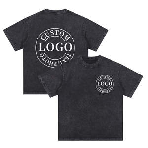 Acid Wash Vintage Women's Plus Size Heavyweight Oversized Casual Cotton T-<b>Shirt</b> Embroidery Custom Logo Street Custom Available - Product Image 1