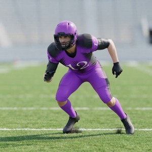 Custom Sublimation American Football Uniform <b>Purple</b> Black Men Adult Breathable Jersey Pants Helmet Gloves <b>Socks</b> Set - Product Image 4