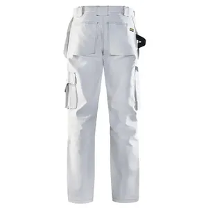 Pantalon de travail réfléchissant de haute qualité, classe 2 ANSI, 100% coton, rouge/noir, multi-poches, bandes réfléchissantes, taille élastique, pour hommes - Product Image 4