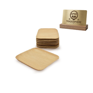 Assiettes carrées en feuilles d'arec de 10 pouces |   Assiettes jetables biodégradables en feuilles de palmier naturelles - Product Image 1