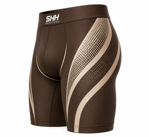 Custom Men Compression Shorts Brown Quick Dry Stretch Gym Running Training Athletic Sports Tights OEM Private Label Wholesale - Product Image 3