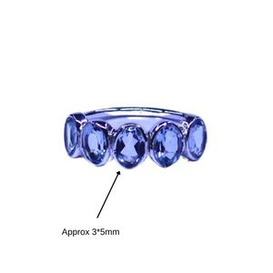 Wedding Wear 925 Sterling Silver Gold Plated Jewelry Blue Topaz Gemstone Women Wear Classic <b>Couple</b> <b>Ring</b> - Product Image 5