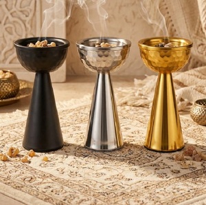 Luxury set 3 Metal <b>Bakhoor</b> Incense Burner Hammered Bowl Arabic <b>Oud</b> Burner Home Decor - Product Image 1