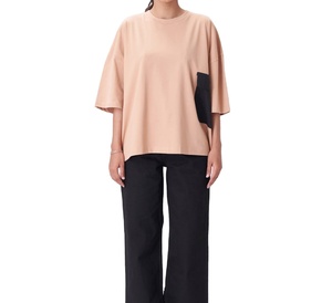 T-shirts à la mode de bonne qualité OEM de toutes les couleurs T-shirts pour femmes au tarif de gros Coupe ample Poche avant Respirant - Product Image 1