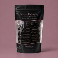 Sac d'emballage imprimé pour extensions de cheveux pour fournisseurs de salons, pochette personnalisée à fermeture éclair pour la vente en gros de produits capillaires aux États-Unis