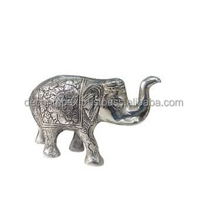 Décor à la maison conception d'éléphant faite par l'aluminium avec la statue en métal polonaise argentée Showpiece Figurine décorative maison - Product Image 1