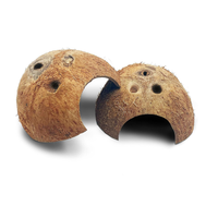 Vente en gros de cachettes naturelles en noix de coco pour reptiles, grottes en coco pour petits reptiles, prix bas du Vietnam