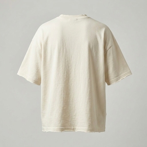เสื้อยืดผ้าฝ้ายป่านทรงโอเวอร์ไซส์ปักลายแบบกำหนดเอง พร้อมโลโก้ส่วนตัว แขนสั้น สำหรับผู้ชายและผู้หญิง - Product Image 5