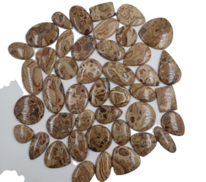 Cabujones de jaspe de café pulidos a mano naturales, piedras preciosas sueltas de tamaño Mixto para hacer joyas, imagen hecha a mano, piedra de jaspe - Product Image 1