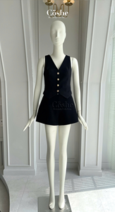 Coshe Kylie Top Chaleco sin Mangas con Cuello en V Estilo con Tela de Sarga Suave Fácil de Combinar Elegante Traje Casual de Oficina para Mujer Elegante - Product Image 5