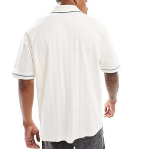 Polo homme en coton OEM, manches courtes, grandes tailles, tissu tricoté personnalisé, logo brodé, haute qualité, respirant. - Product Image 3