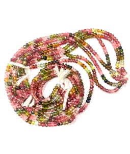 Hilo de 16 pulgadas de cuentas de piedra Rondelle facetadas de 3mm de turmalina natural de alta calidad - Product Image 5