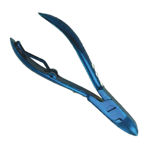 Coupe-ongles en métal bleu 12,5 mm à lame biseautée, pointe incurvée et tranchante, durable, pour usage adulte, style simple - Product Image 4