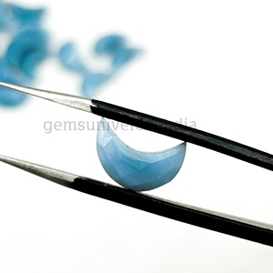 Opale bleue naturelle en forme de croissant de lune, pierre précieuse de 12 mm, facettée, sculptée à la main, cristal en vrac, prix de gros pour la fabrication de bijoux - Product Image 2