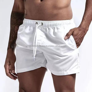Vente en gros Short de sport d'été uni à séchage rapide pour homme Short de bain en maille imperméable avec impression de logo Short de bain et maillot de bain - Product Image 1