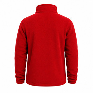 Custom Logo Embroidered Front Men's Red <b>Fleece</b> <b>Jacket</b> Full Zip Stand Collar Casual Windproof <b>Warm</b> Winter Wear - Product Image 2