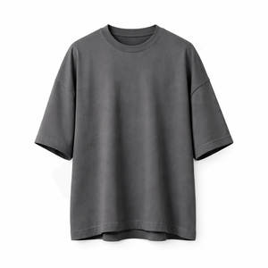 T-shirt formel pour homme en coton épais 280 g/m², coupe droite, tricoté sur le devant, effet délavé vintage et usé - Product Image 6