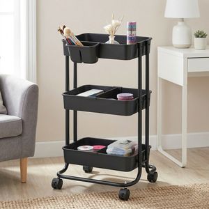 Carrito de herramientas de utilidad rodante de Metal de calidad OEM, organizador de estante de nivel nuevo resistente, almacenamiento en el hogar para comida, olla, baño, almacenamiento de especias - Product Image 1