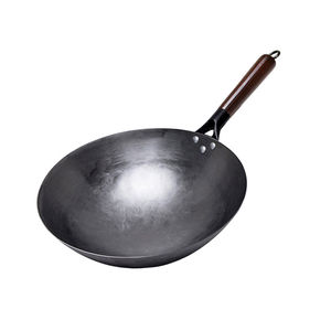 Wok Profesional de Acero Inoxidable, Fondo Redondo Tradicional, Resistente, Capacidad de 20L, Mango de Madera, Apto para Lavavajillas - Product Image 4