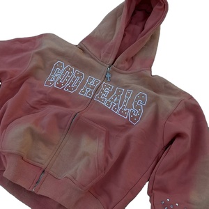 เสื้อสเวตเตอร์มีฮู้ดของผู้ชายผ้าฝ้าย100% เข้ารูปปกติพลอยเทียมด้านหน้าเป็นมิตรต่อสิ่งแวดล้อมแนววินเทจ - Product Image 6