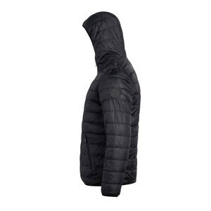 <b>Men's</b> Black Hooded Puffer Jacket Windproof Zipper Closure Polyester Wadding Winter Casual Regular Fit <b>Men's</b> Custom Logo Full fit - Product Image 3